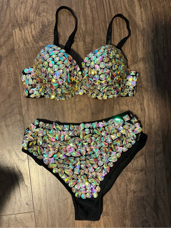 Other - Iridescent Crystal Embellished Bikini Set